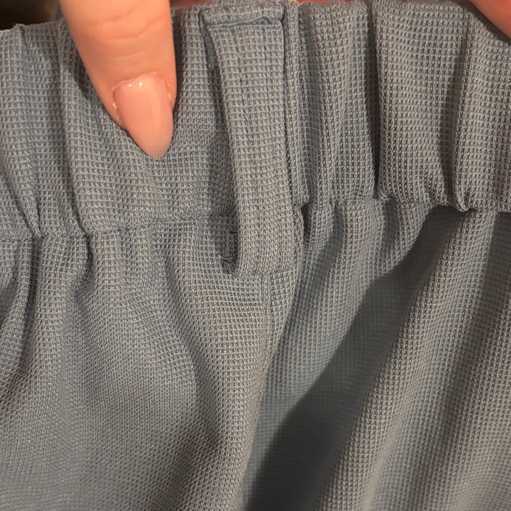 Halara Wide-Leg Women's Waffle Pants in Slate Blue - Picture 7 of 8
